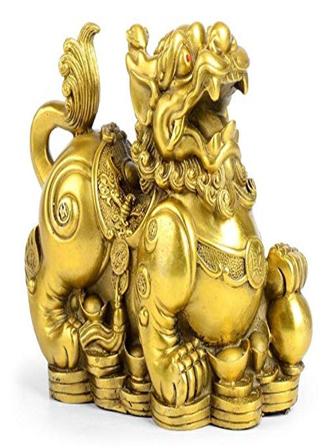 AMTOOCH Feng Shui pi yao Brass Statue a pair Wealth pixiu sculpture Golden Home Decoration Figurine,Attract money and Good Luck - Image 4