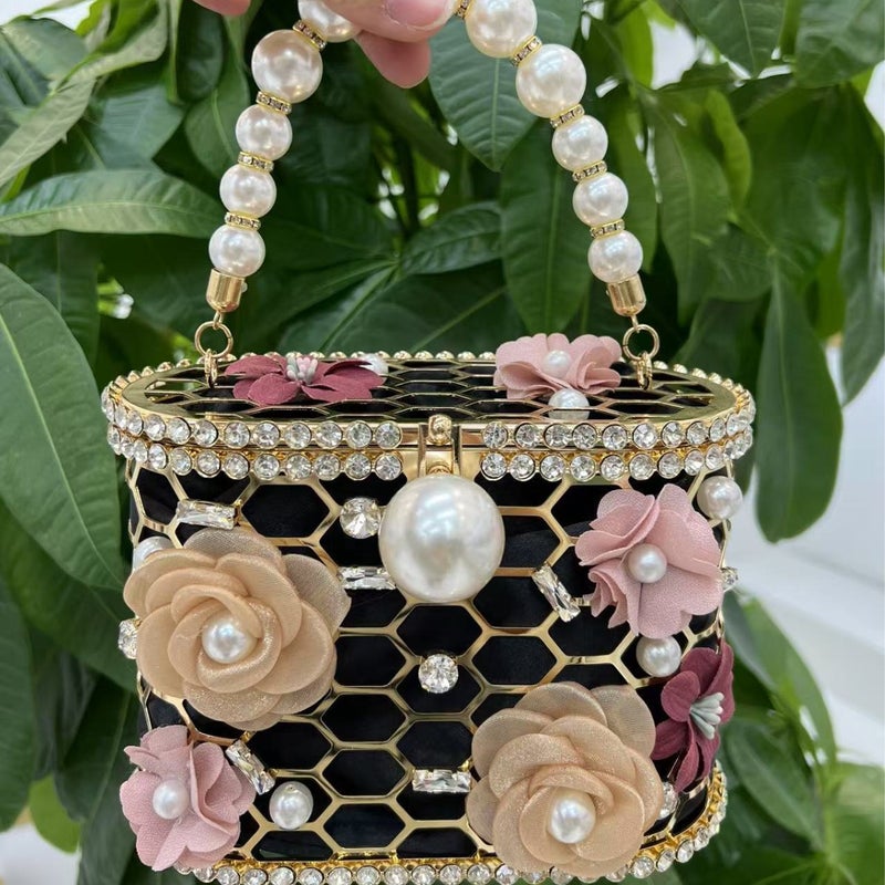 (Order) Model Full Rhinestone Floral Crossbody Handbag Shoulder Bag Women'S Bag Fashionable Versatile - Image 4