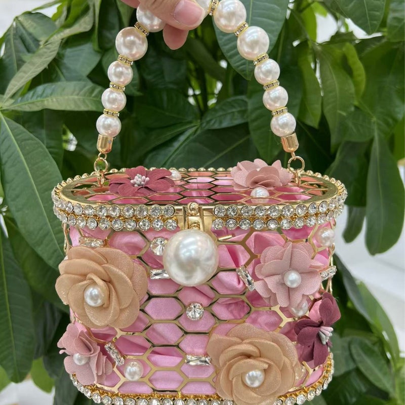 (Order) Model Full Rhinestone Floral Crossbody Handbag Shoulder Bag Women'S Bag Fashionable Versatile - Image 3