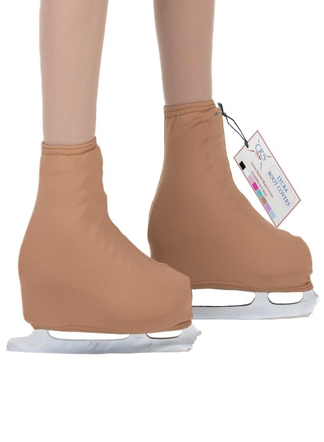 CRS Cross Ice Skating Lycra Boot Covers. Youth, Light Tan - Image 1