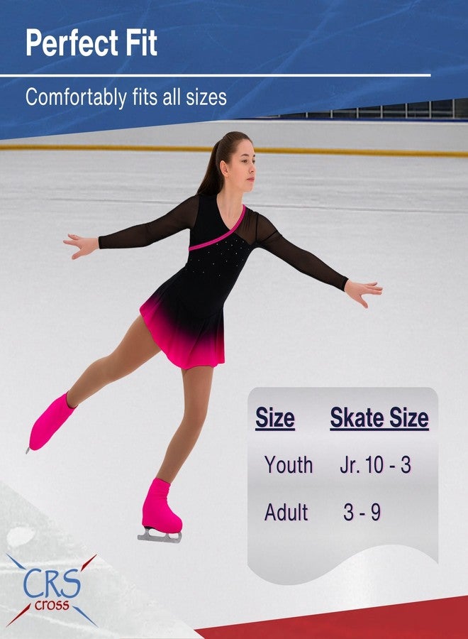 CRS Cross Ice Skating Lycra Boot Covers. Youth, Light Tan - Image 4