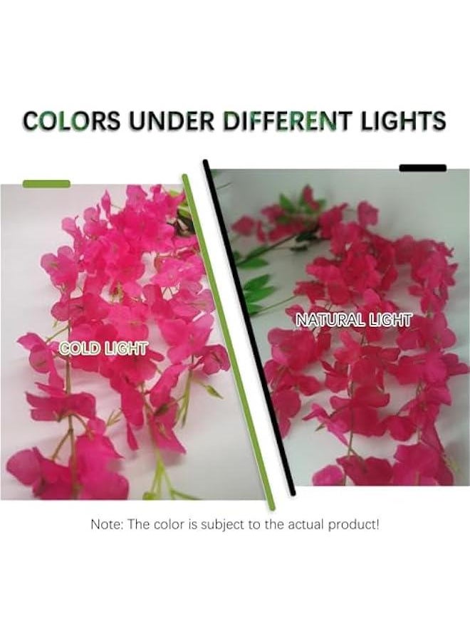 Generic - 12 Pack Fuchsia Wisteria Hanging Flowers Garland, 3.77 Feet Fuchsia Artificial Wisteria Flower Vines, Fake Fuchsia Wisteria, Fuchsia Flower Vines for Backdrop, Fuchsia Trailing Flower - Image 1