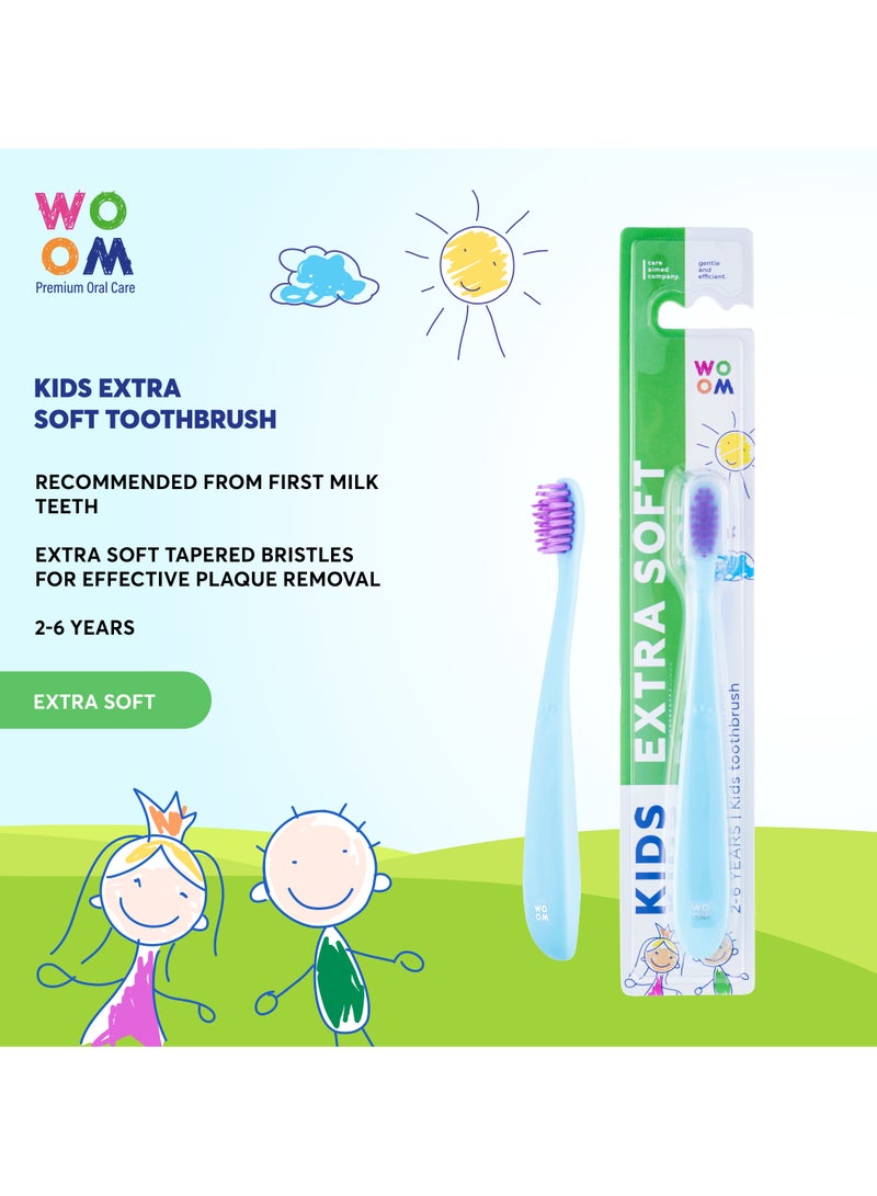 WOOM KIDS فرشاة الأسنان الناعمة الإضافية آمنة لأسنان الأطفال واللثة