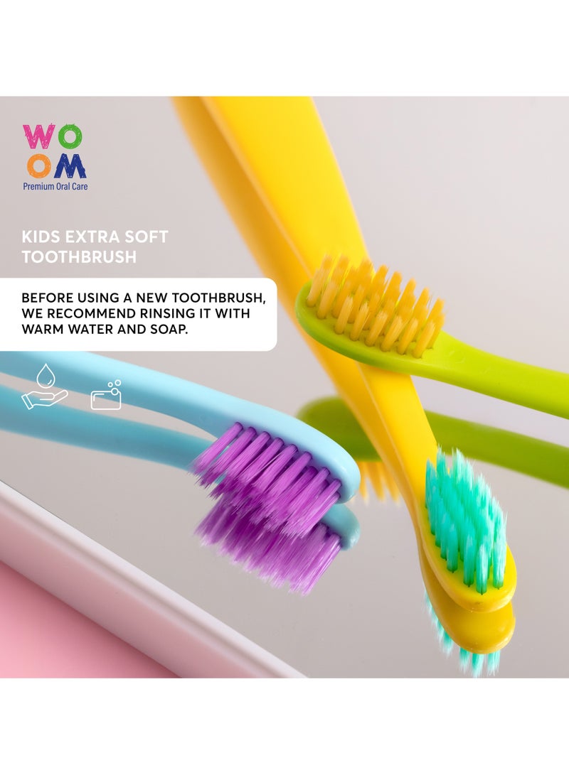 WOOM KIDS فرشاة الأسنان الناعمة الإضافية آمنة لأسنان الأطفال واللثة
