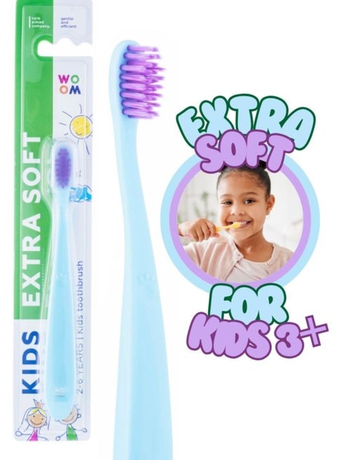 WOOM KIDS فرشاة الأسنان الناعمة الإضافية آمنة لأسنان الأطفال واللثة