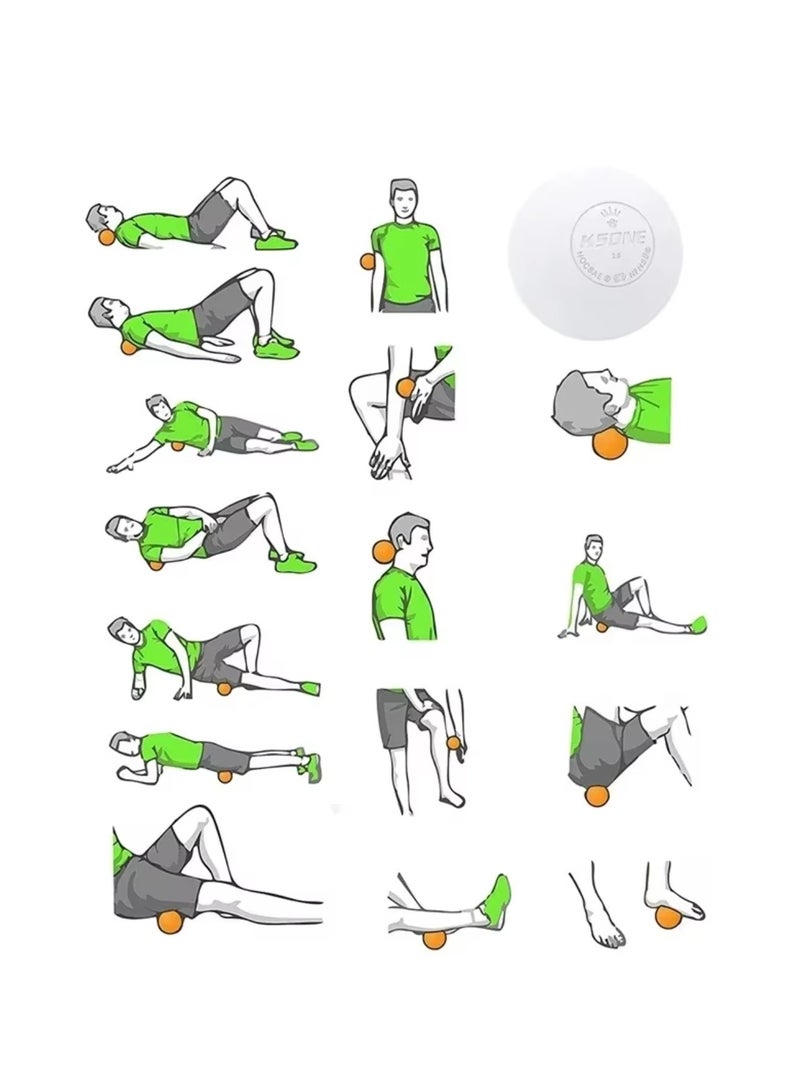 6.3CM Fascia Massage Ball For Myofascial Release Arm Neck Foot Massage Balls Yoga Fitness Massage - White - Image 4