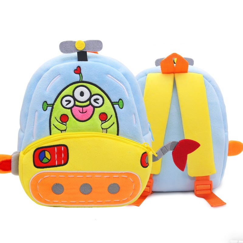 Plush Kids Backpack, Space Rover Space Design, Soft Lightweight School Bag for Toddlers and Preschool Kids - Image 1