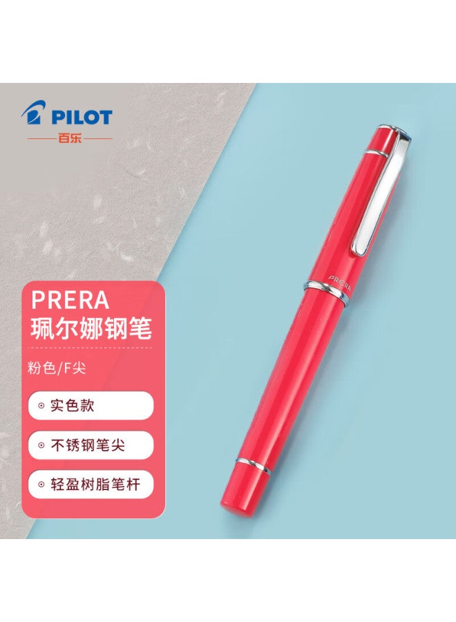 Pilot Prera Perle Steel Fountain Pen Color Calligraphy Pen Business Signature Pen Calligraphy Birthday Gift Fpr-3Sr Pink F Nib - Image 1