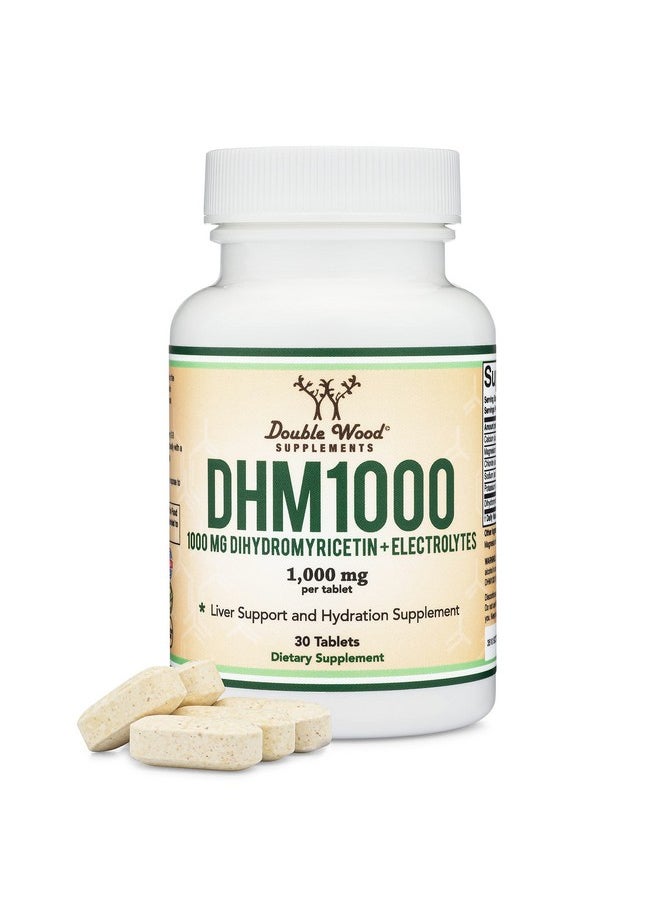 Double Wood Supplements - Dhm1000 Dihydromyricetin (Dhm) Tablets Most Powerful Dhm Supplement On The Market 1000Mg (30 Count) Enhanced With Electrolytes By Double Wood Supplements - Image 1