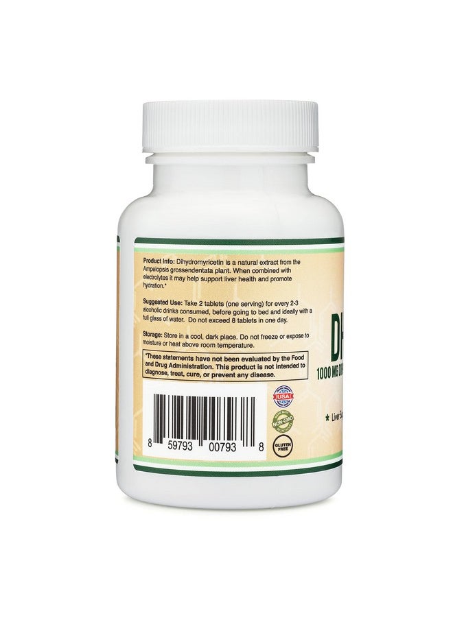 Double Wood Supplements - Dhm1000 Dihydromyricetin (Dhm) Tablets Most Powerful Dhm Supplement On The Market 1000Mg (30 Count) Enhanced With Electrolytes By Double Wood Supplements - Image 1