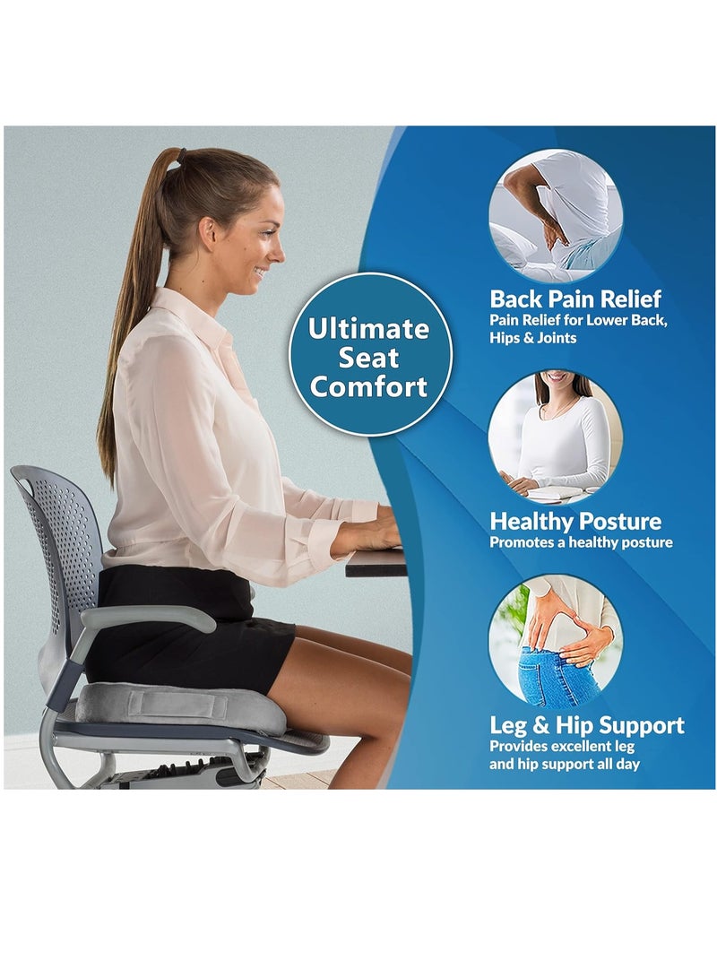 JOMILA Memory Foam Seat Cushion Gel Infused Soft Velour Cover Non-Slip Bottom With Handle Orthopedic Relief Tailbone Coccyx Sciatica Back Pain For Office Chair WFH Car Seat Wheelchair Airplane - Image 3