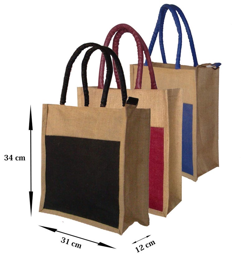 FOONTY Men/Women Jute Lunch Bags(Pack of 3,FAB-26D) - Image 3