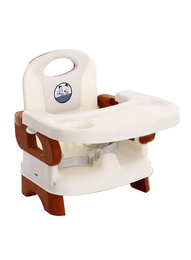 Arabest Baby Dining Booster Chair For Infant With Tray, 6 Months To 4 Years, White/Brown - Image 1