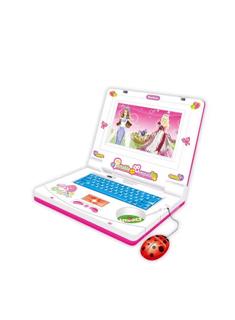 توي لاند كمبيوتر محمول تعليمي للأطفال مع لوحة مفاتيح وفأرة، موسيقى ورسوم متحركة فلاش - وردي - Image 1