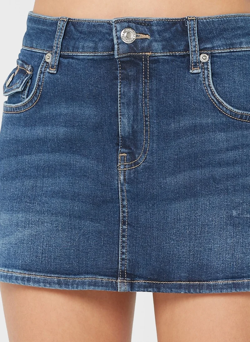TOPSHOP Pocket Detail Denim Skirt