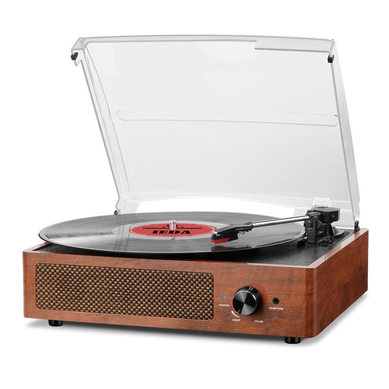 cotsoco Vinyl Record Player Turntable with Built-in Bluetooth Receiver & 2 Stereo Speakers, 3 Speed 3 Size Portable Retro Record Player for Entertainment and Home Decoration - Image 1
