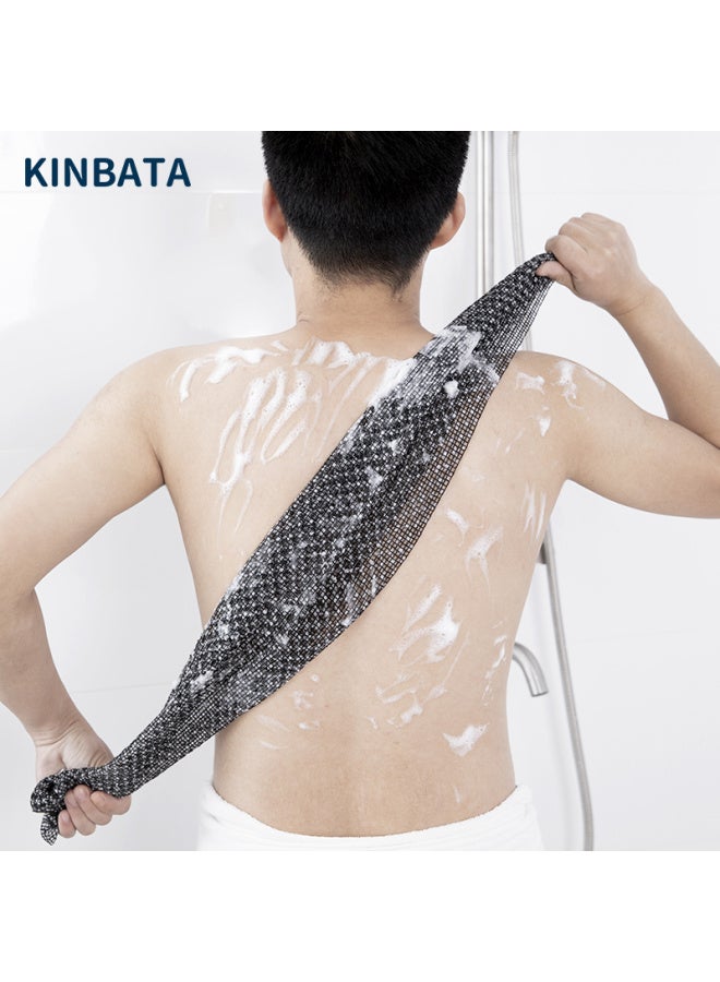 Kinbata Exfoliating Washcloth, Powerful Back Scrubber, Bath Flower, Long Strip Back Scrubber, Double-sided Bath Towel, For Home Use, Striped Style - Image 3
