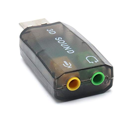 Xiaoyztan 3 Pcs 3D External Drive-Free USB Sound Card 5.1 Channel USB Audio Adapter with 3.5mm Audio Jacks, Black - Image 3