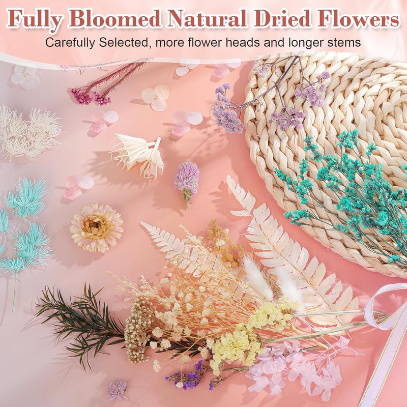 Comkrivy Real Dried Flowers 100% Natural Dried Flowers, Mixed Colors Dried Leaf Flowers for DIY Arts and Crafts Candles Resin Jewelry Nail Pendant Cards Scrapbooking Wedding Home Decoration (Blue) - Image 4