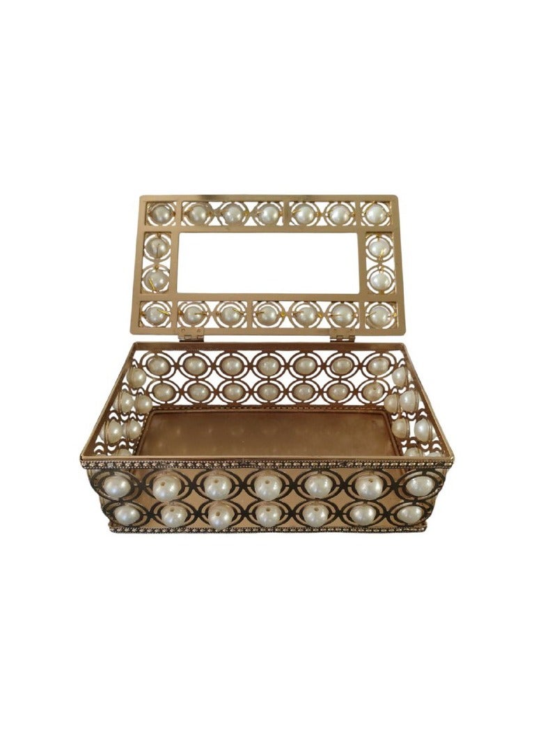 Spaceshoop Artificial Crystal Rectangular Tissue Box Cover Paper Towel Holder Beautiful Crystal Tissue Holder Decorative Paper Box for Bathroom Kitchen Home Office Car - Image 3