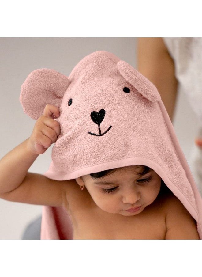 THEONI - Hooded Bamboo Towel ; Cotton Towel For Kids ; 400 Gms 85X85 Cm ; Pack Of 1 Peach Colour Newborninfants And Toddler Suitable For Baby Gifts (Peach) - Image 1
