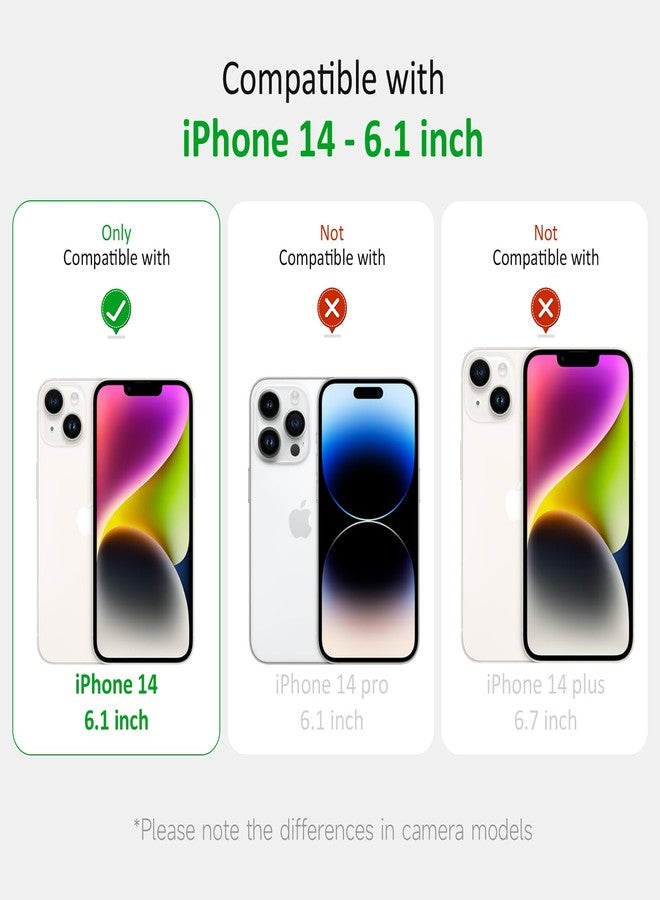 يبو جراب YEPO شفاف لهاتف iPhone 14 بتصميم ندفة الثلج، جراب حماية نحيف مقاوم للصدمات، مناسب للفتيات والأطفال والنساء، لهاتف iPhone 14 بشاشة 6.1 بوصة. - Image 2