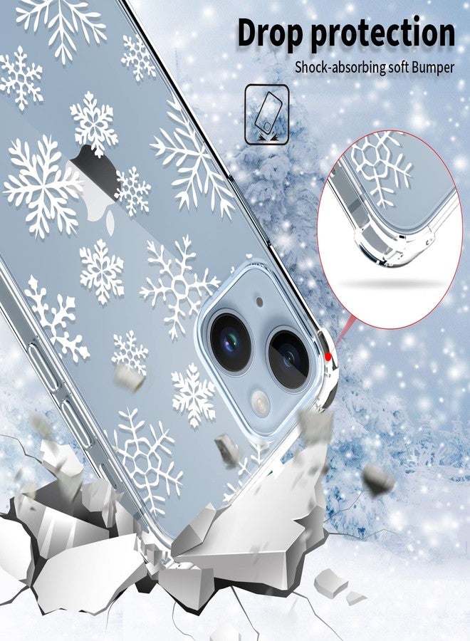 يبو جراب YEPO شفاف لهاتف iPhone 14 بتصميم ندفة الثلج، جراب حماية نحيف مقاوم للصدمات، مناسب للفتيات والأطفال والنساء، لهاتف iPhone 14 بشاشة 6.1 بوصة. - Image 5