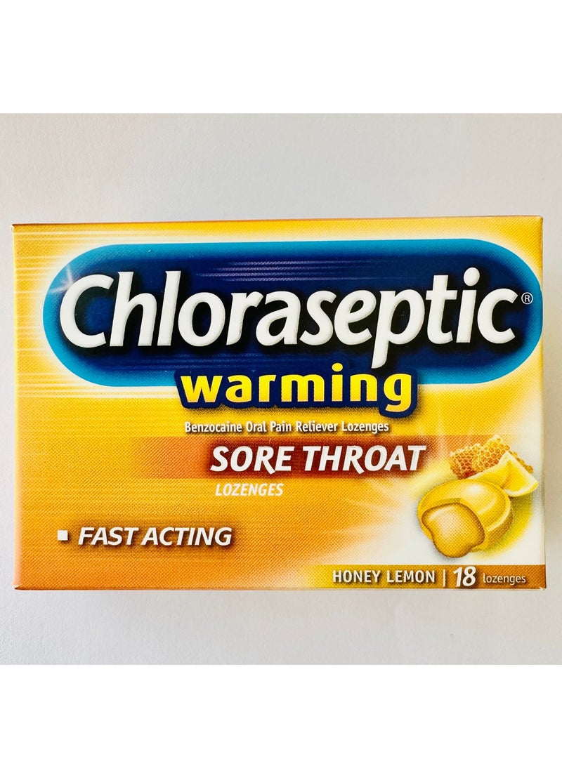CHLORASEPTIC SORE THROAT LOZENGES HONEY LEMON 18'S - Image 1