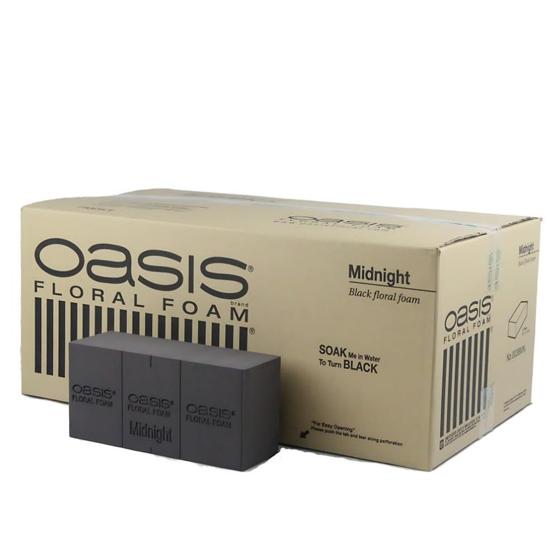 Oasis Pack of 10 Midnight Black Floral Foam Bricks | Black Florist Foam Blocks for Flower Arrangements in Home Décor, Weddings, Events, Festivals & More | Size 9 x 3 x 4 Inches - Image 1