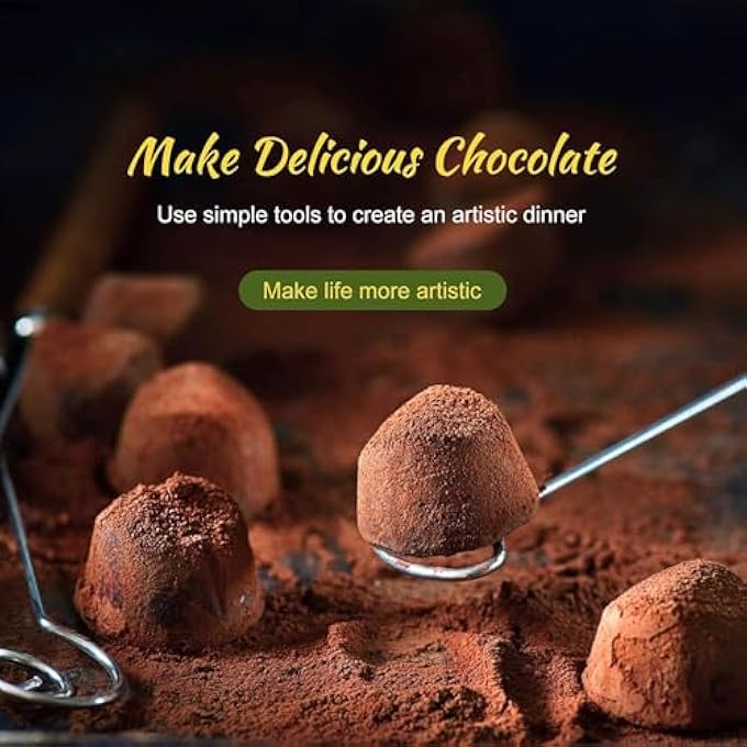 Bukela 3 Pieces Candy Dipping Tools Chocolate Dipping Fork Spoons Set 2 Pieces Culinary Decorating Spoons Chef Art Pencil For Decorative Plates Stainless Steel Chef Spoon - Image 3