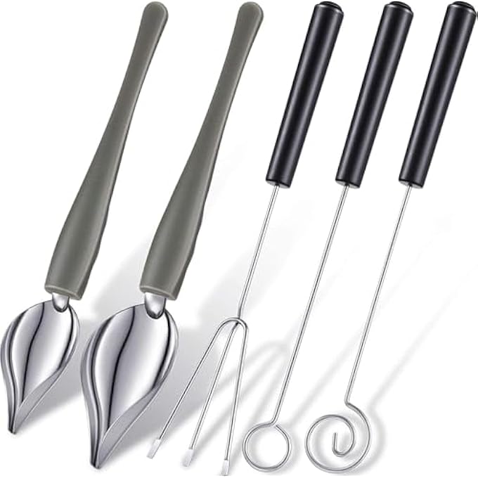 Bukela 3 Pieces Candy Dipping Tools Chocolate Dipping Fork Spoons Set 2 Pieces Culinary Decorating Spoons Chef Art Pencil For Decorative Plates Stainless Steel Chef Spoon - Image 1
