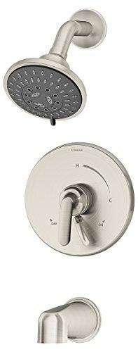 Symmons S5502STNTRM Elm 1 Handle Tub and Shower Faucet System Satin Nickel - Image 1