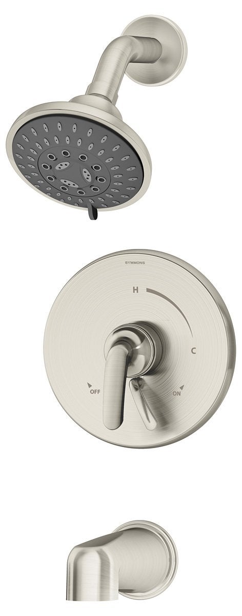 Symmons S5502STNTRM Elm 1 Handle Tub and Shower Faucet System Satin Nickel - Image 2