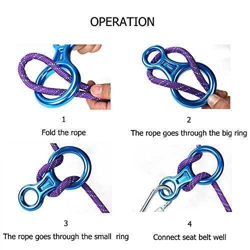 CdyBox 35KN Figure 8 Descender Rope Rappel Belay Device for Mountain Rock Climbing - Image 3