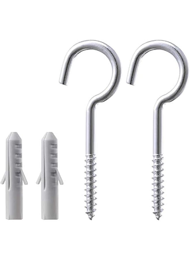 promass Screw Hook with Plug Set (4 Piece, Silver)