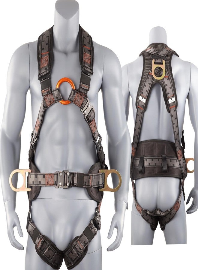 QFU Full-body safety harness with fall arrest kit, padded on the shoulders, waist, and legs, upgraded quick-release buckle, meets ANSI standards, suitable for roofing, construction, and industrial use - Image 1