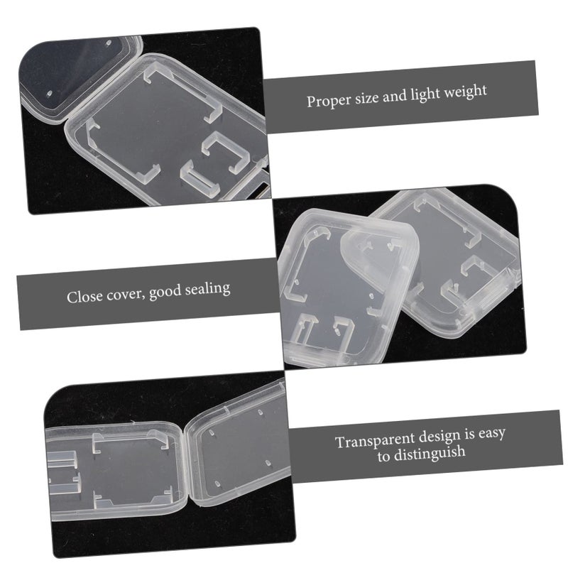 24 Pcs Transparent Memory Card Holder Case with Lid for Secure Storage - Image 5