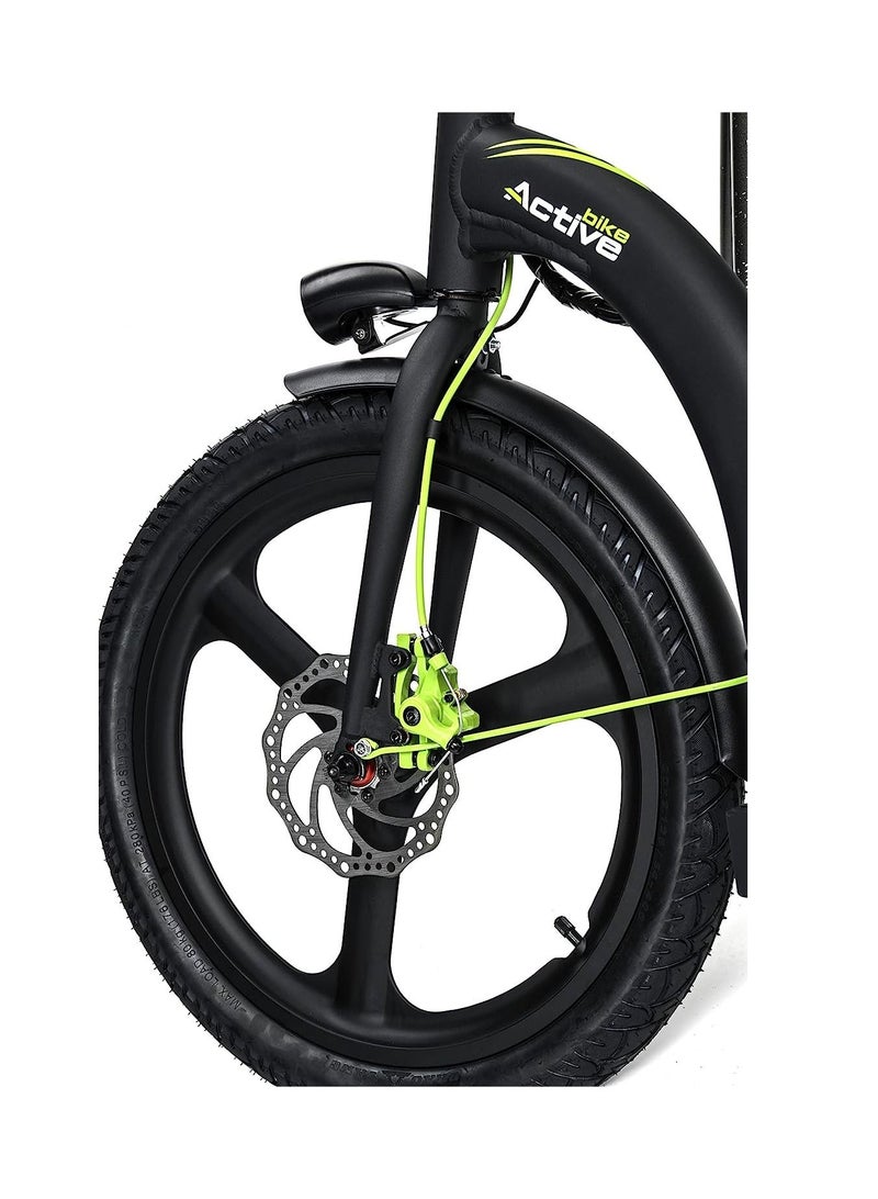 ARGENTO Active Bike, Light & Fast Foldable E-Scooter, Quick Charge In 4Hrs, Powerful 350W Brushless Motor, Range Up To 35 Km, Max Speed 25 Km, 20" Front Wheel, High Comfort Performance, Black - Image 3