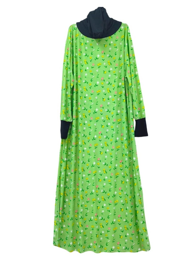 Dee's Fashion Women's printed Prayer Gown, Full Length Modest Islamic Robe, Long Sleeves, Comfortable and Elegant  - Image 1