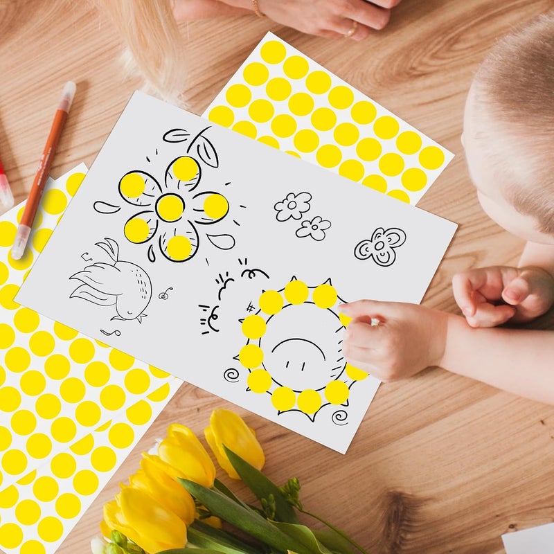 PARLAIM 3/4 Inch Color Coding Dot Sticker Labels,1320 Pcs/15P Yellow Circle Stickers,Round Dots Label for Home Office Marking,Organizing(Yellow) - Image 5