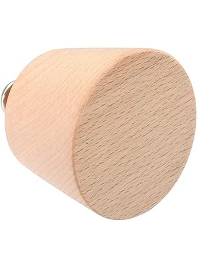 Beech Wood Cabinet Knob 5cm Cone Shape Drawer Pull Hardware - Image 1