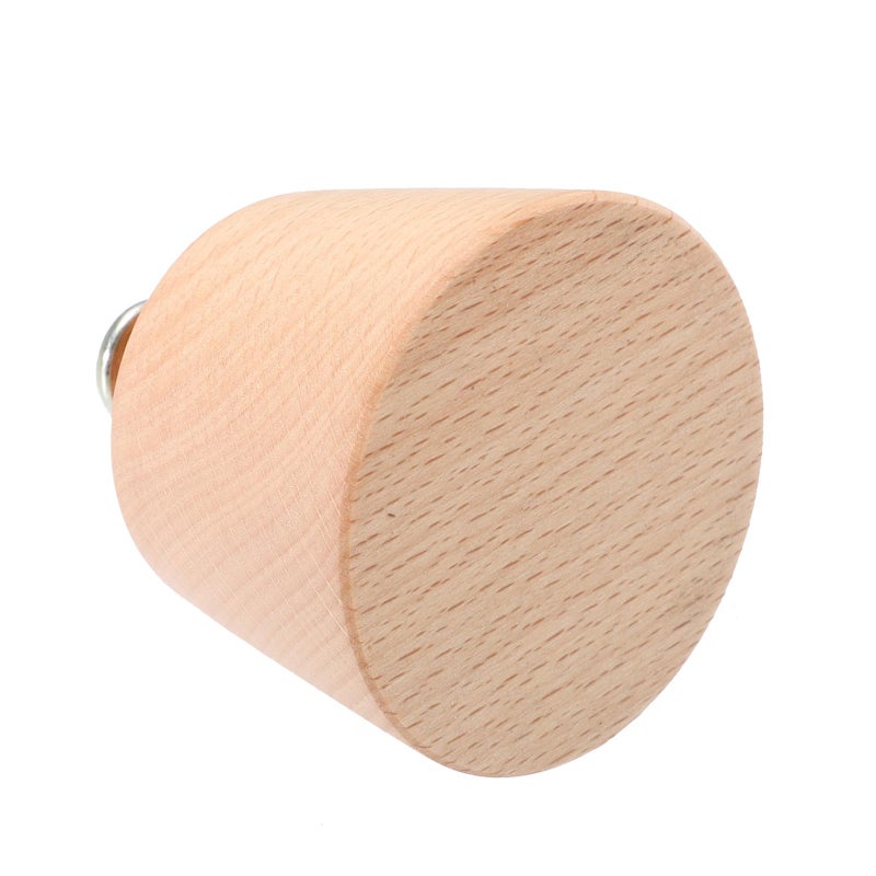 Beech Wood Cabinet Knob 5cm Cone Shape Drawer Pull Hardware - Image 2