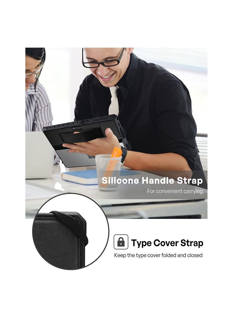 Procases ProCase Surface Pro 7 Plus (2021), Pro 7, Pro 6, Pro 5, Pro 4, Pro LTE 12.3" Case, Rugged Protective Cover with Pencil Holder and Hand Strap, Compatible with Type Cover Keyboard Kickstand -Black - Image 3