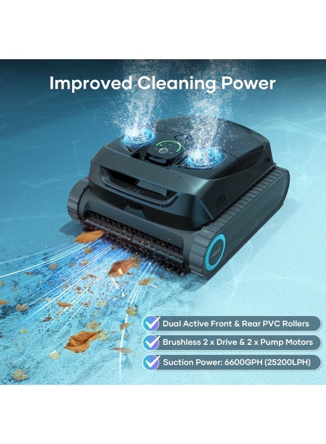 Aiper Scuba X1 Pro, Adaptive Robotic Pool Cleaner, Max Coverage Ultra Fine Filtration, Works with HydroComm Pure, 6,600 GPH, Gray - Image 4