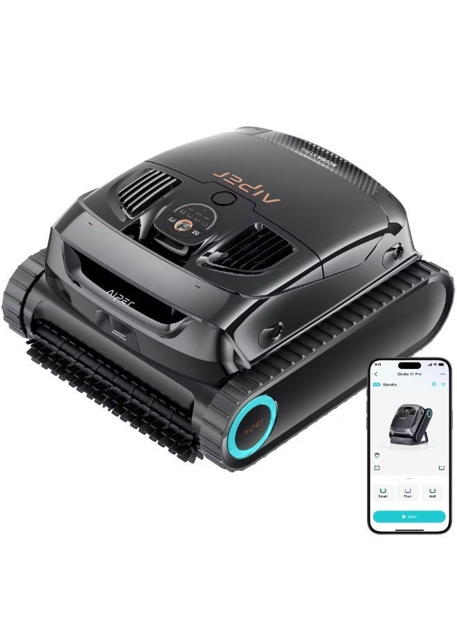 Aiper Scuba X1 Pro, Adaptive Robotic Pool Cleaner, Max Coverage Ultra Fine Filtration, Works with HydroComm Pure, 6,600 GPH, Gray - Image 2