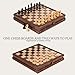 a&a AA 15 inch Walnut Wooden Chess Set with Storage Drawer Triple Weighted Pieces 30 inch King Height Walnut  Maple Inlay 2 Extra Queen Classic 2 in 1 Chess and Checkers Board Game - Image 4