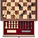 a&a AA 15 inch Walnut Wooden Chess Set with Storage Drawer Triple Weighted Pieces 30 inch King Height Walnut  Maple Inlay 2 Extra Queen Classic 2 in 1 Chess and Checkers Board Game - Image 2