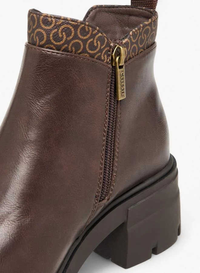 Celeste BROWN Women'S Solid Ankle Boots With Zip Closure for Women | Best Price UAE