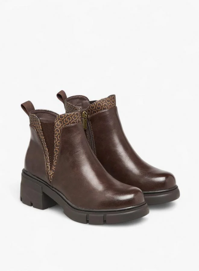 Women'S Solid Ankle Boots With Zip Closure