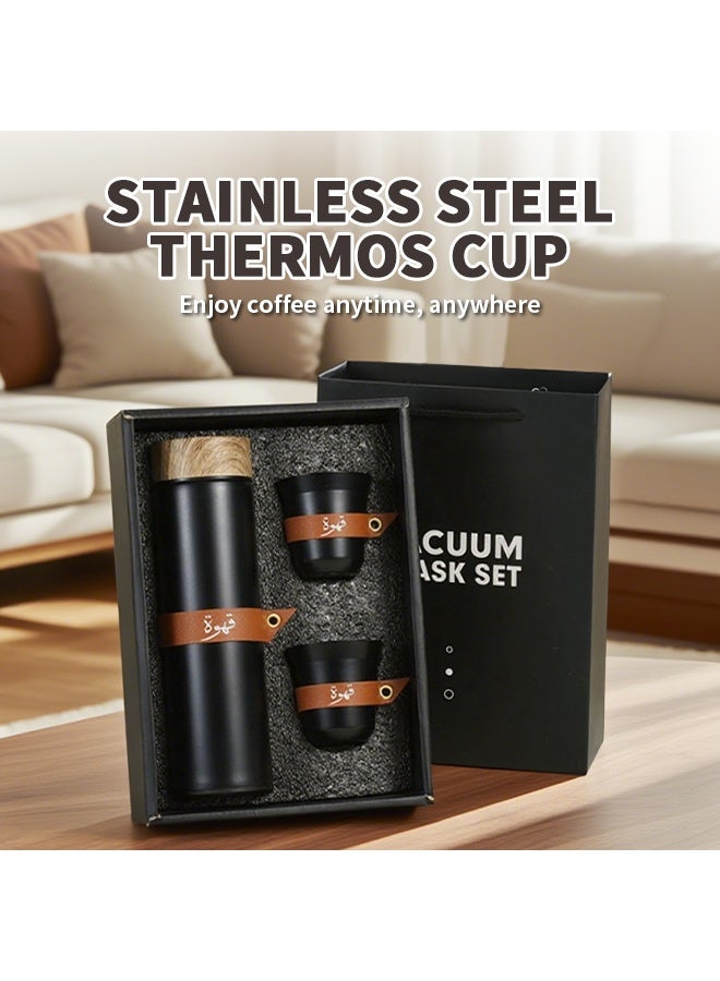 3pcs Coffee Mug Set with Exquisite Gift Box, Travel-Friendly Coffee Thermos and Coffee Cup, Matte Metal Exterior & 304 Stainless Steel Material for Home, Office, Outdoor Camping, Travel  - Image 2